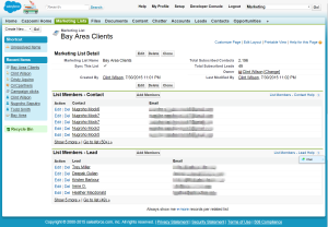 Marketing List Bay Area Clients salesforce appexchange apps