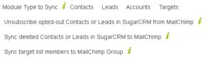 sugarcrm to mailchimp integration
