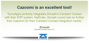 Zensah makes use of Constant Contact for NetSuite Integration