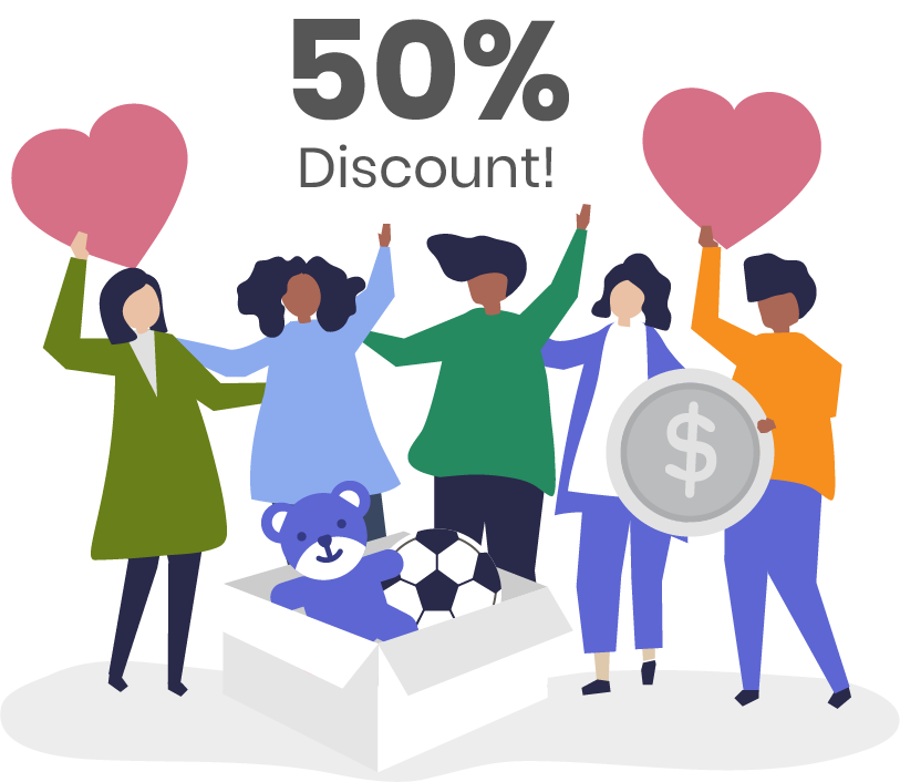 50% discount for Nonprofit