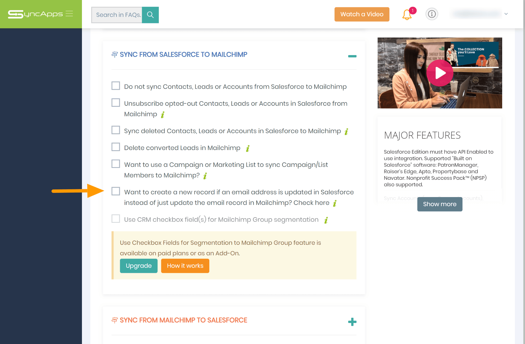 Sync Salesforce to Mailchimp