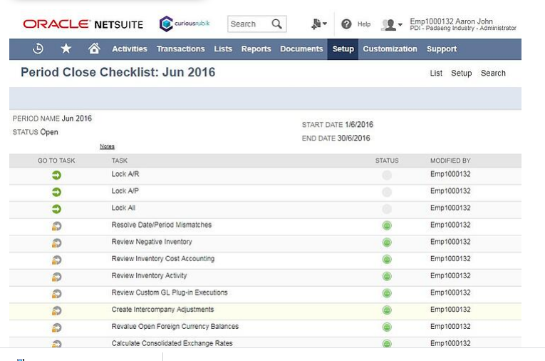 NetSuite Checklist