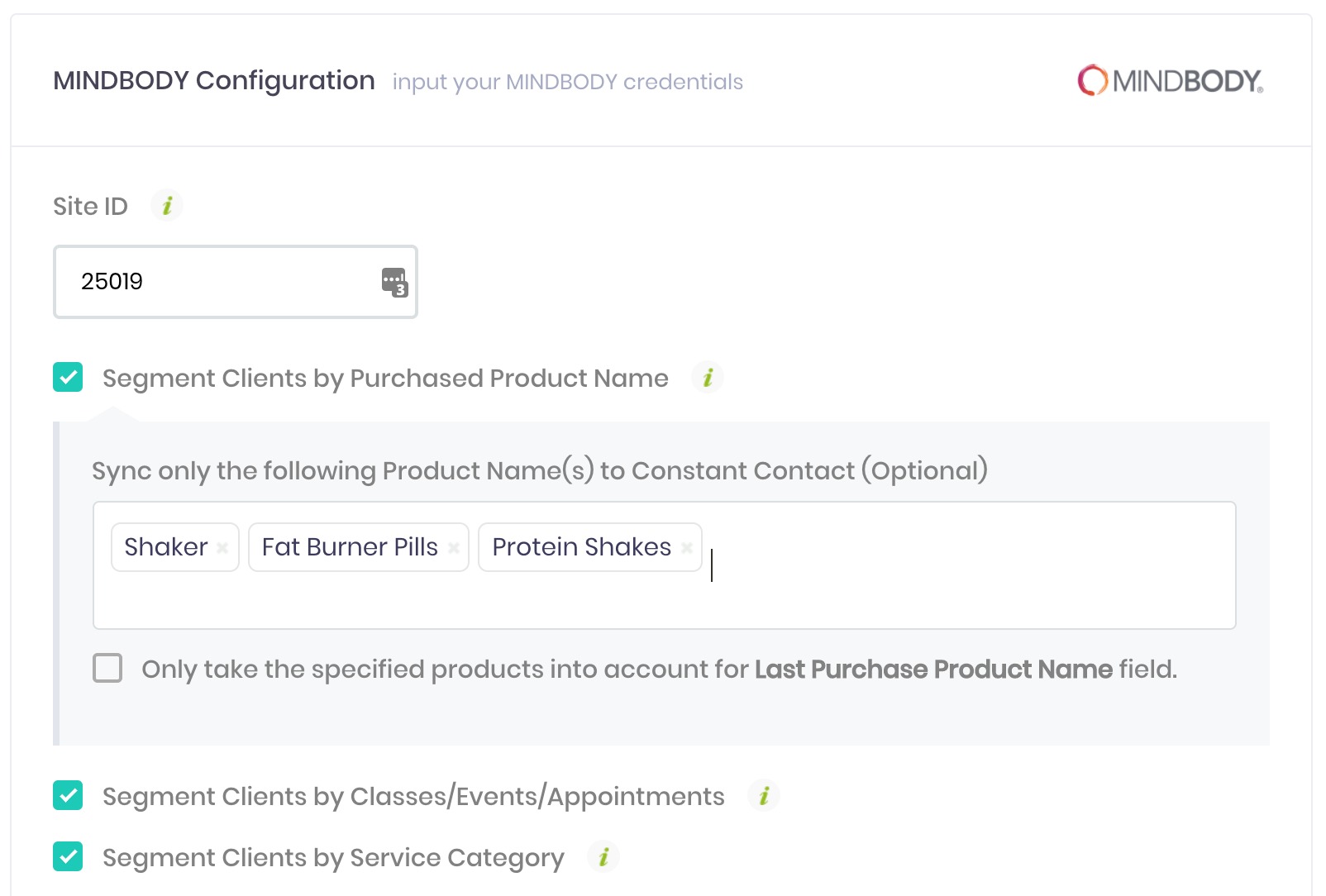 Mindbody to Constant Contact segmentation