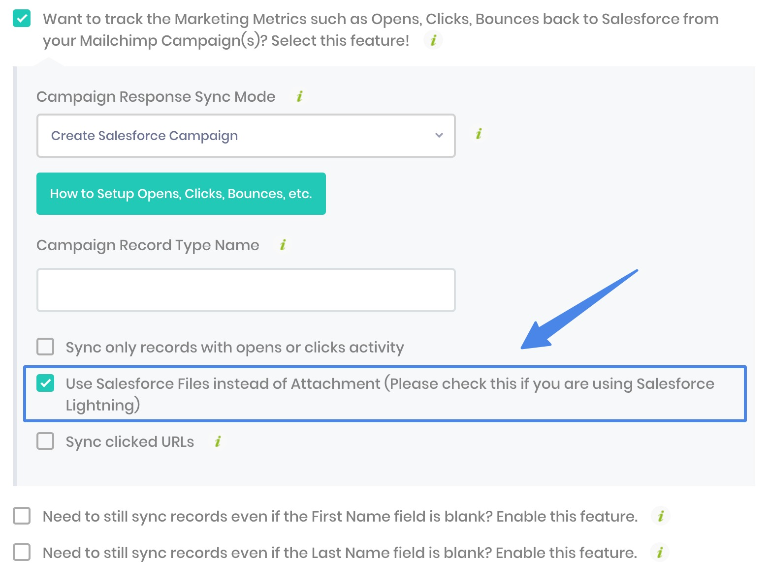 Checkbox Use Saleforce Files