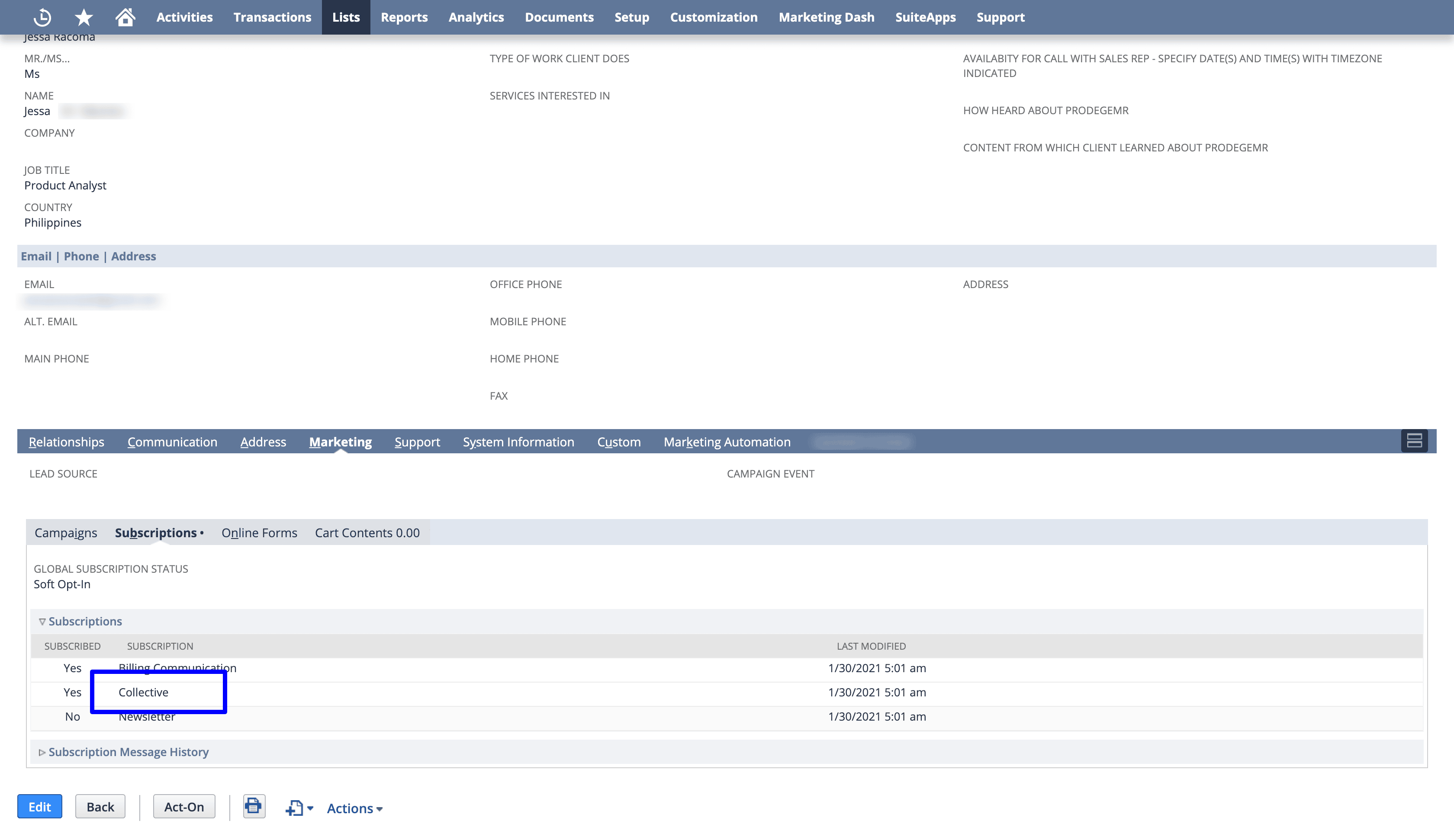 NetSuite Subscriptions