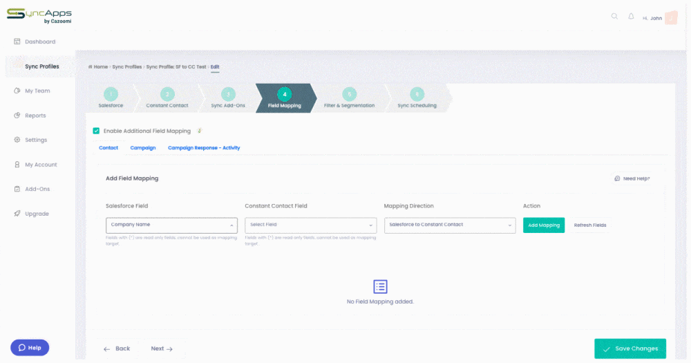 Refresh the Field Button in Step 4 to expose the fields