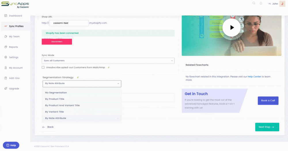 Shopify (Step 1), and this will expose (By Note Attribute) under Segmentation Strategy.