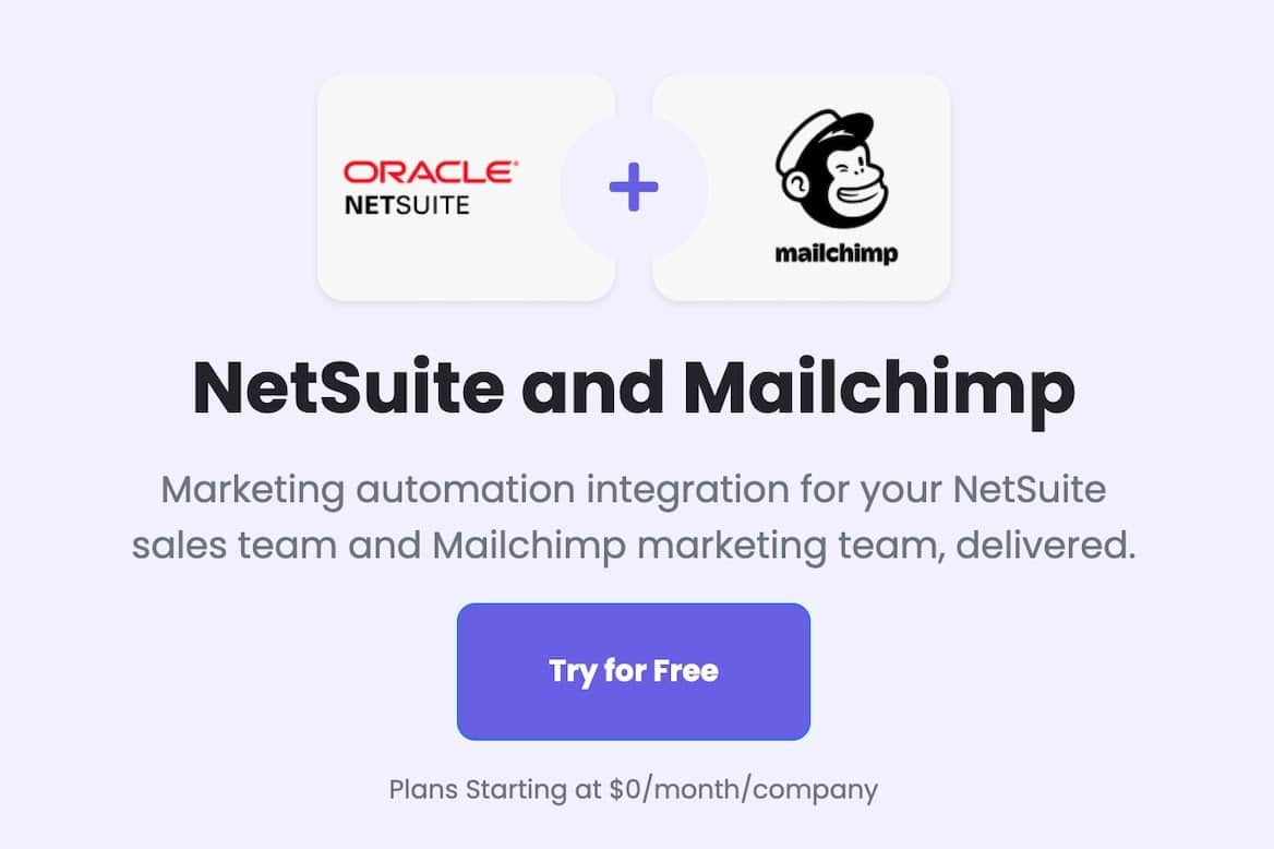 Mailchimp for NetSuite integration