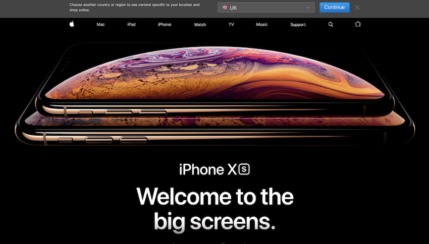 Apple website