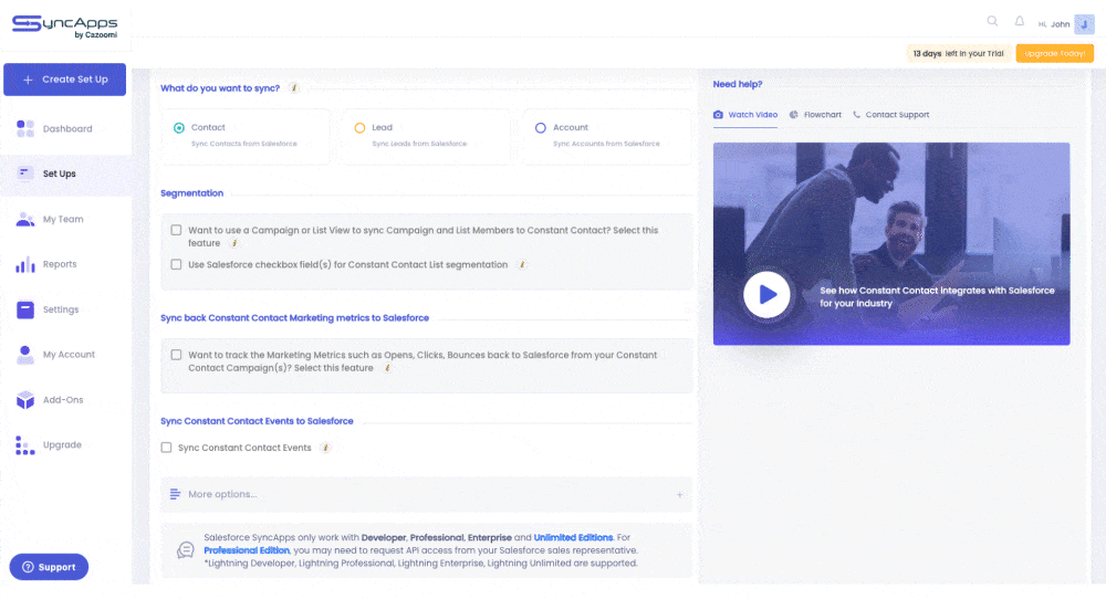 sync Salesforce Campaigns to their Member List in Constant Contact