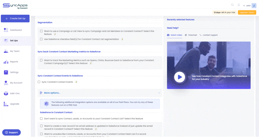 Syncing marketing metrics from Salesforce to Constant Contact