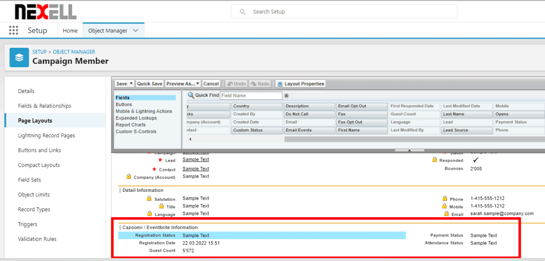 Event Custom Fields onto the Campaign Layout in Salesforce