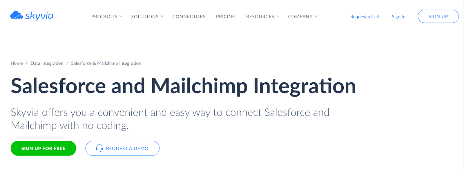 Skyvia Salesforce and Mailchimp