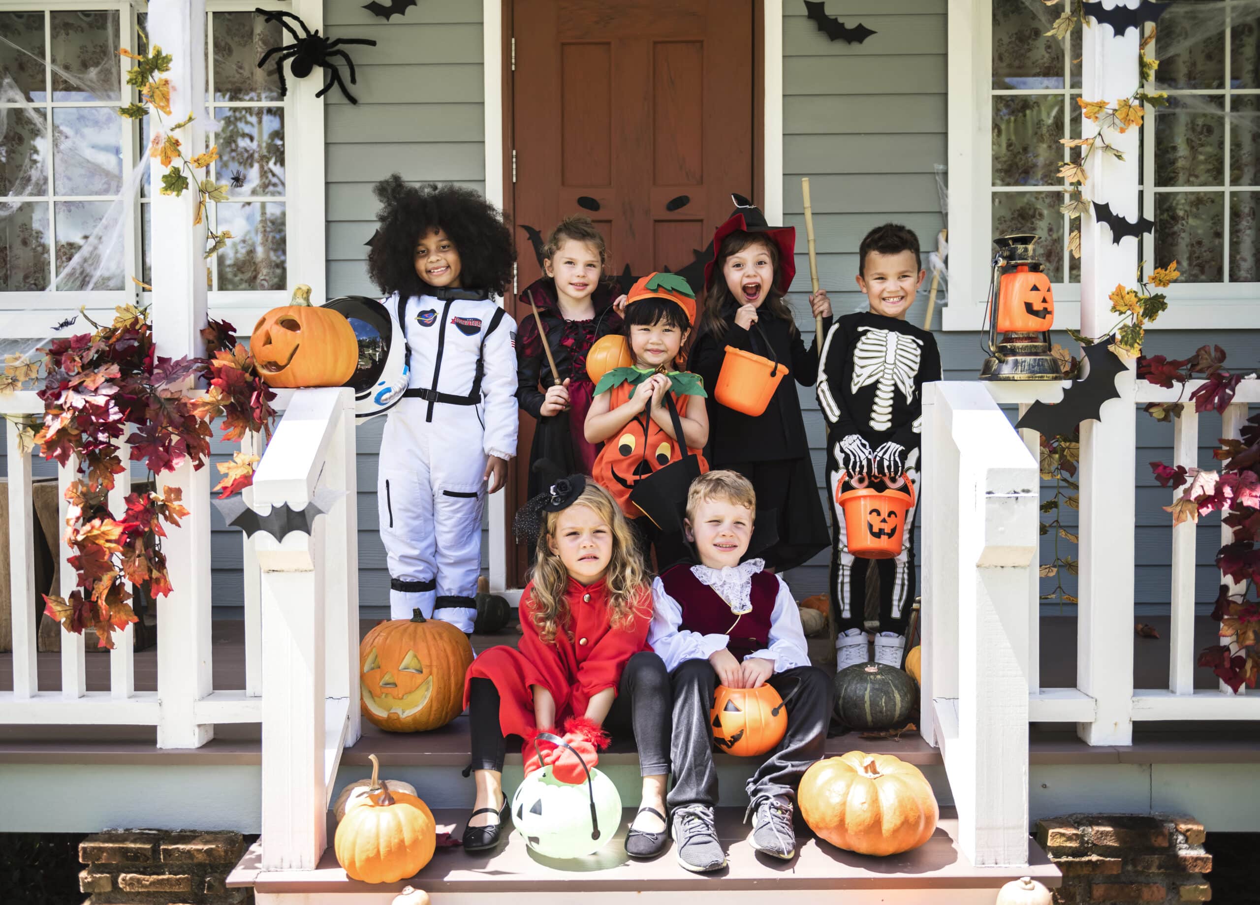 Kids out for Halloween